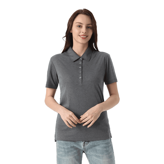 Zfeel Polo Shirt for Women, Women's Polo, Z8810 Oceanside Heather, Black Heather, S