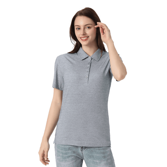 Zfeel Polo Shirt for Women, Women's Polo, Z8810 Oceanside Heather, Quite shade Grey Heather, 2XL