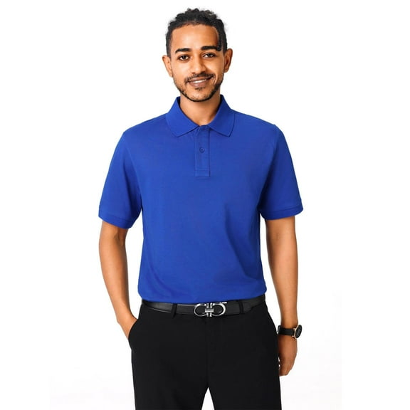 Zfeel Poly/Cotton Blend Polos For Man | 60% Cotton, 40% Polyester Polos | Colour Sport Royal, 6 oz | Sizes S-6XL