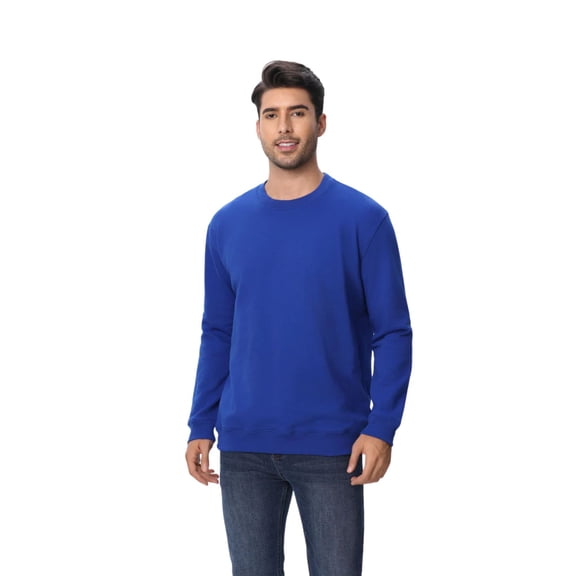 Zfeel Premium Crewneck Sweatshirt 60 Cotton/40 Polyester Pullover Fleece Sweater for Men (Royal, L)