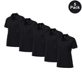 thumbnail image 1 of Zfeel Pure Dry Fit Poly Polo Shirt, Women Short Sleeve Comfortable Collared Tee, Black, M, 5 Pack, 1 of 6