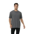 thumbnail image 1 of Zfeel Short Sleeve Crewneck T-Shirt, Men's 100% Cotton Super-Soft Blank Tee, Deep Heather, 4XL, 1 of 6