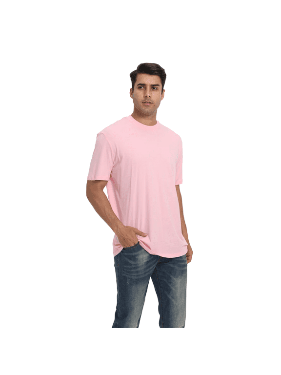 Short Sleeve Super-Soft Blank T-Shirt for Men, Ideal for DTG, Heat Transfers & Embroidery, Light Pink, 2XL
