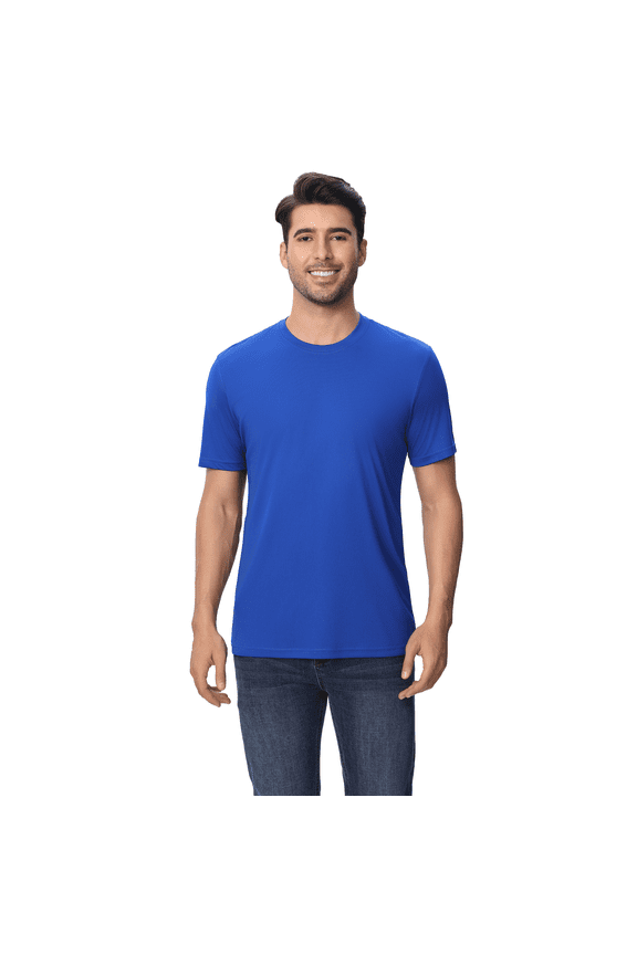 Short Sleeve Tee, High-Performance Dry Fit Poly Shirts for Men, Art and Crafts, Lightweight & Breathable, Royal, 3XL