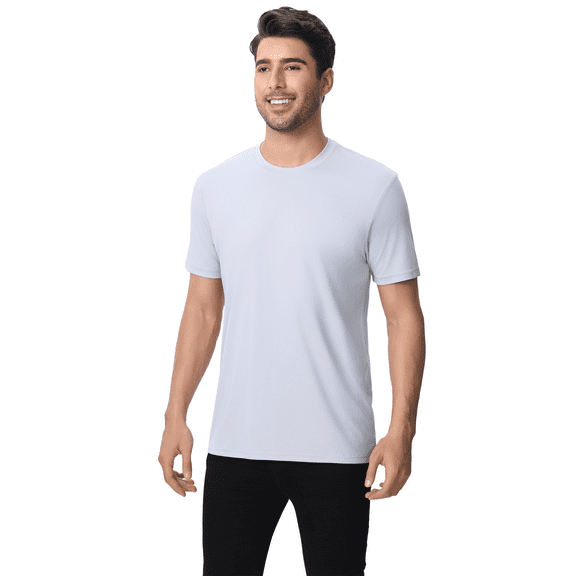 Zfeel Short Sleeve Tee, High-Performance Dry Fit Poly Shirts for Men, Art and Crafts, Lightweight & Breathable, Silver, S