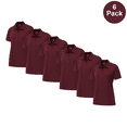 thumbnail image 1 of Zfeel Women Pure Dry Fit Poly Polo Shirt, Comfortable Short Sleeve Collared Maroon Tee, 6 Pack, S, 1 of 6