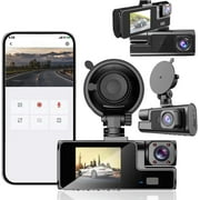 Zfieougzu Dash Cam Frt And Inside 1080P Fhd Dash Camera For Cars With Infra Night Visi 140 Degrees Wide Parking Mitor Loop Recording A Black Free Size