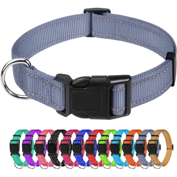 The Zfit Reflective Nylon Dog Collars, Adjustable Classic Pet Collar with Quick Release Buckle for Puppy/Extra Small/Small/Medium/Large/Extra Large Dogs，3/8"—1¼" Width