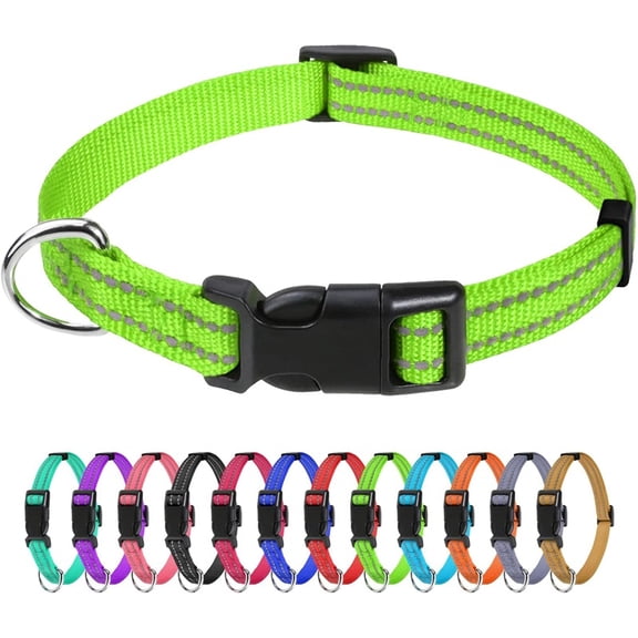 The Zfit Reflective Nylon Dog Collars, Adjustable Classic Pet Collar with Quick Release Buckle for Puppy/Extra Small/Small/Medium/Large/Extra Large Dogs，3/8"—1¼" Width