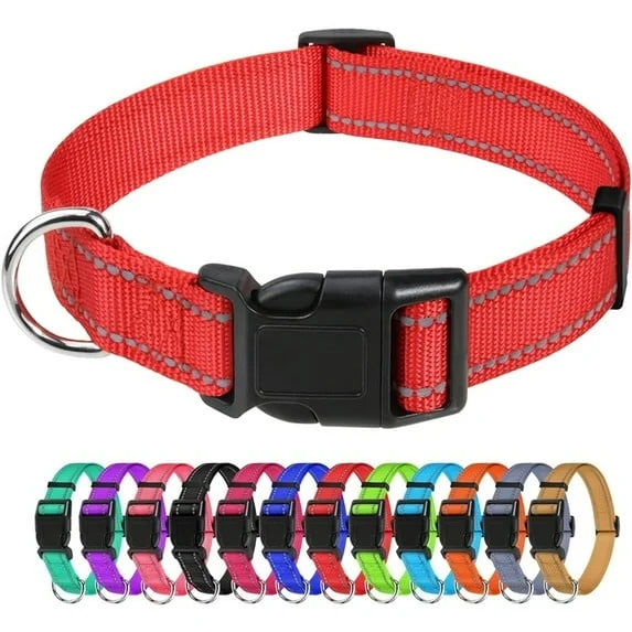 The Zfit Reflective Nylon Dog Collars, Adjustable Classic Pet Collar with Quick Release Buckle for Puppy/Extra Small/Small/Medium/Large/Extra Large Dogs,3/8"—1¼" Width