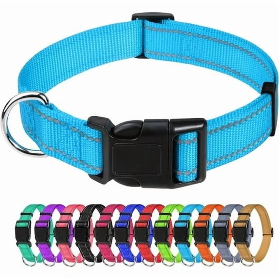 The Zfit Reflective Nylon Dog Collars, Adjustable Classic Pet Collar with Quick Release Buckle for Puppy/Extra Small/Small/Medium/Large/Extra Large Dogs,3/8"—1¼" Width