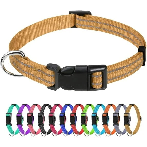 The Zfit Reflective Nylon Dog Collars, Adjustable Classic Pet Collar with Quick Release Buckle for Puppy/Extra Small/Small/Medium/Large/Extra Large Dogs,3/8"—1¼" Width