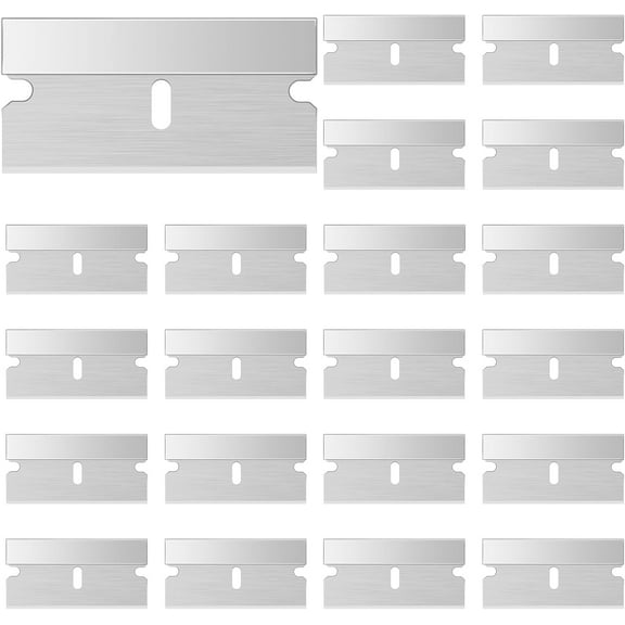 Zgui 20 Packs Single Edge Razor Blade,Professional Razor Blade Scraper,Industrial Paint Scraper Blades,Carbon Steel Razor Blade Scraper,Safty Straight Edge Blades Replacement Kit A418