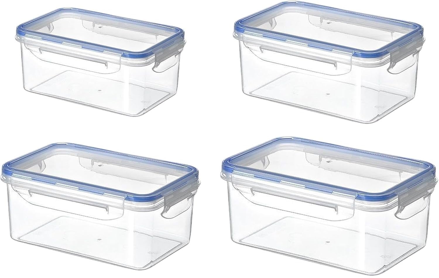 4-Pack Clear Stackable Refrigerator Organizer Bins With Handles - BPA-Free Plastic, 10"L X 4"W X 3"H