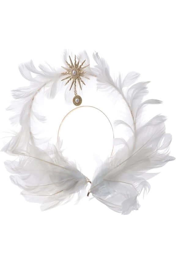 Feather Headband Angel Wings Headband Goddess Headband Sun Star Halo Crown Hairhoop Wedding Tiara for Women and Girls A605