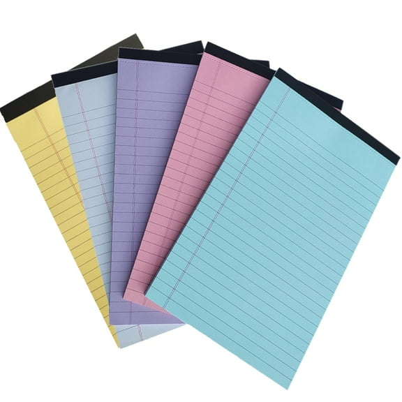 Zgui Note Pads 5x8,Small Legal Pads,Micro Writing Pads,Narrow Ruled Small Note Pads for Study, Office,To-Do Lists,50 Sheets,5 Pack (Mix-color) A418