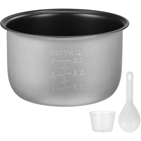 Zgui Rice Cooker Liner 1.5QT/5 Cups Capacity Aroma Rice Cooker Inner Pot Replacement Rice Cooker Power Cooker Inner Aroma Rice Cooker Cup Replacement Power Pressure Cooker Inner Pot A605