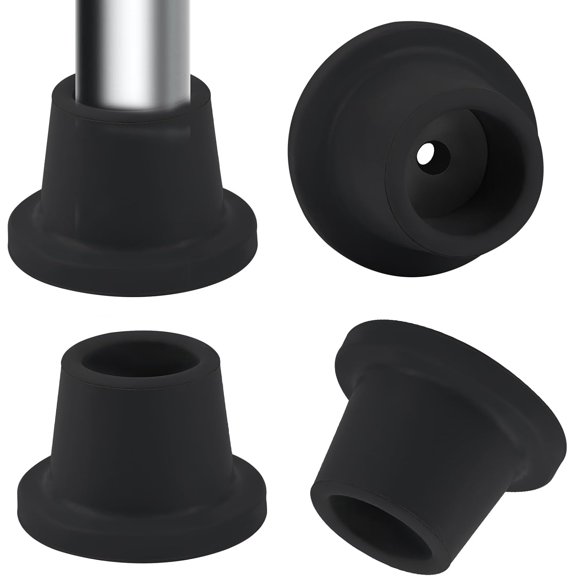 Zgui Shower Chair Leg Caps Heavy Duty 4 Pack Black Shower Chair FeeT Caps Replacement Rubber Feet Tips for Shower Chair, Bath Seat, Shower Stools, Non Slip Rubber Tips Suction Cup Feet A418