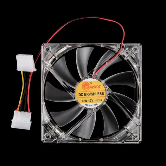Zguuel 120mm PC Case Fan, 120x120x25mm Quiet Cooling Fan with White LED Light 4-Pin 12V 9 Blades for Desktop PC Case CPU Cooler Radiator