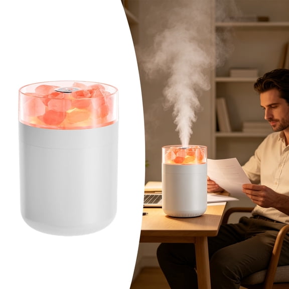 Zguuel 2-in-1 Himalayan Salt Lamp Humidifier, Ultrasonic Essential Oil Diffuser with 7-Color LED, Cool Mist Aromatherapy for Bedroom Home