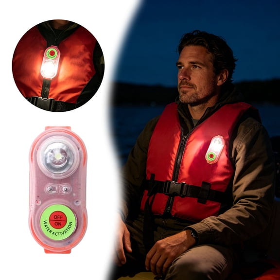> Zguuel LED Life Jacket Light, Water Activated Automatic Strobe, Marine Rescue Safety Light for Life Vests, Boating, Kayaking & Night Time Water Sports