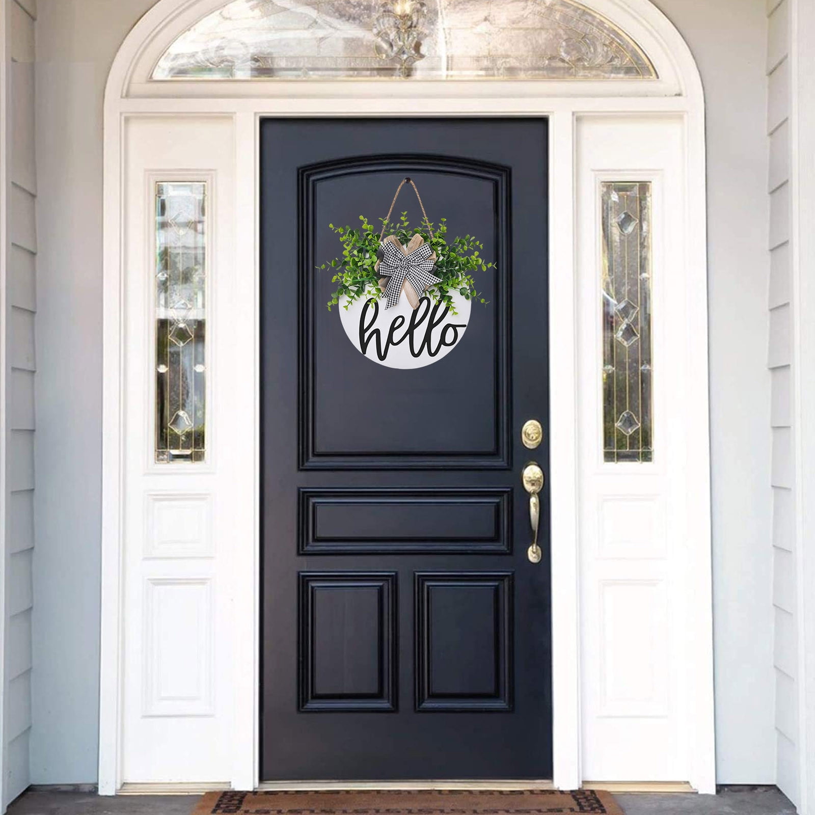 Zgyau Door Hanging Decoration Hello Door Plate Decorative Plate