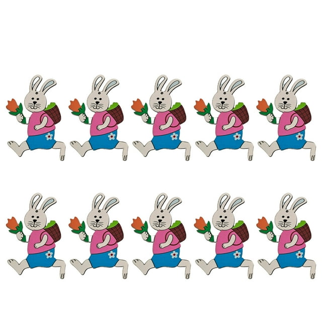 Zgyau Hangs New Easter Wooden Pendant Easter Bunny Egg Decoration