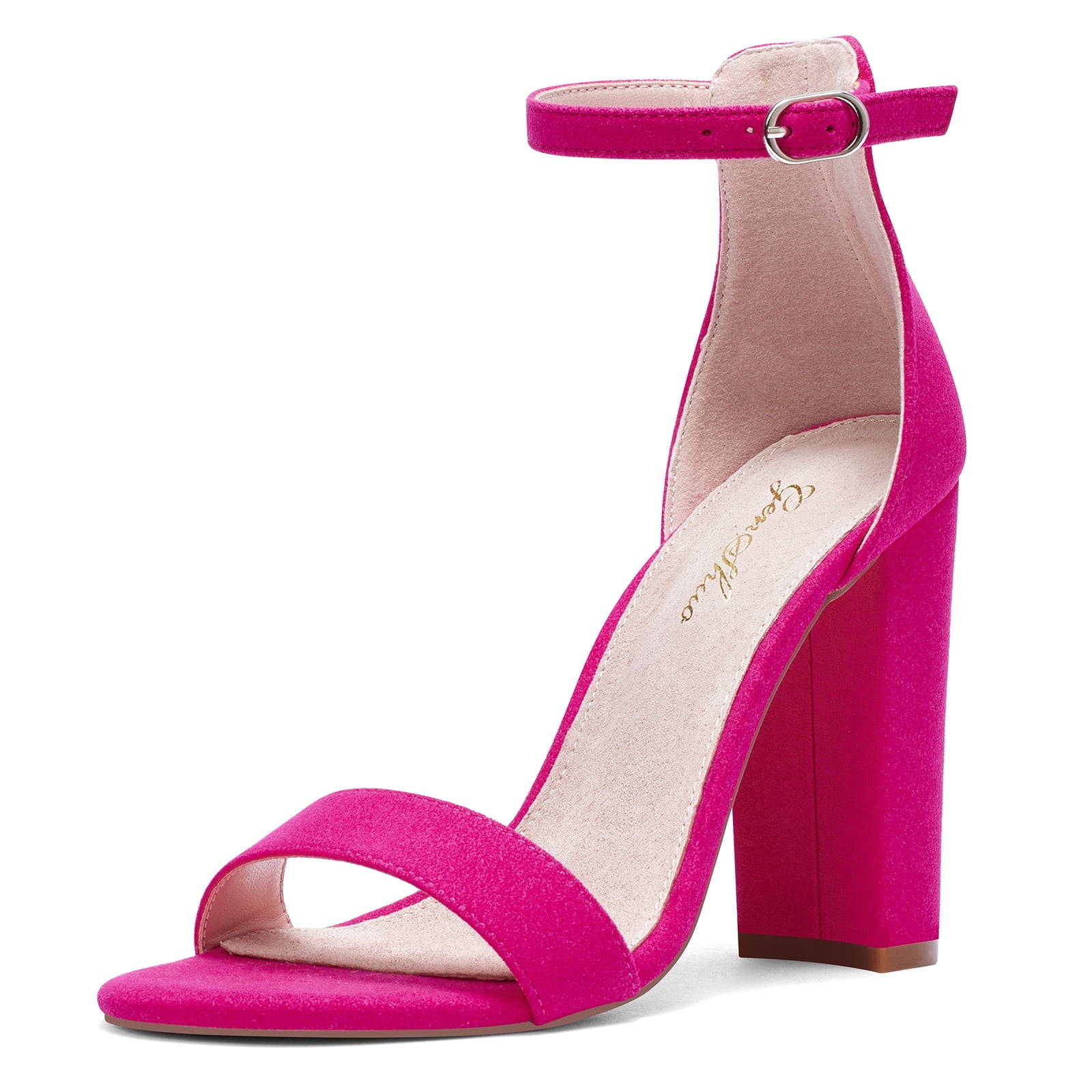 Zhabtuc Women Casual Chunky Heels Sandals Open Toe Ankle Strap