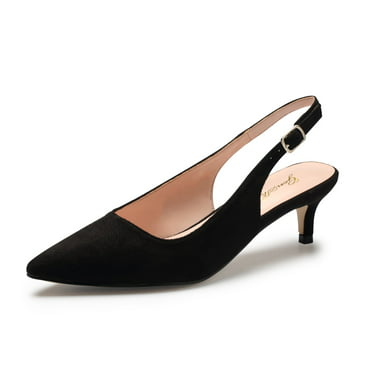 FLORAL Jolie Women Wide Width Elegant Low Heel Dress Slingback Shoes ...