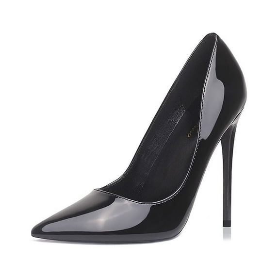 Zhabtuc Women's Classic Slip On Heels Sexy Pointed Toe Pumps Stiletto Pumps Party Dress Shoes Black Size 7