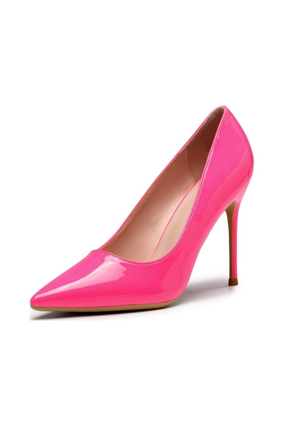 Women's Classic Slip On High Heels Sexy Pointed Toe Pumps Stiletto Pumps Party Dress Shoes Pink Size 7