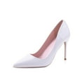 thumbnail image 1 of Zhabtuc Women's Classic Slip On High Heels Sexy Pointed Toe Pumps Stiletto Pumps Party Dress Shoes White Size 11, 1 of 5
