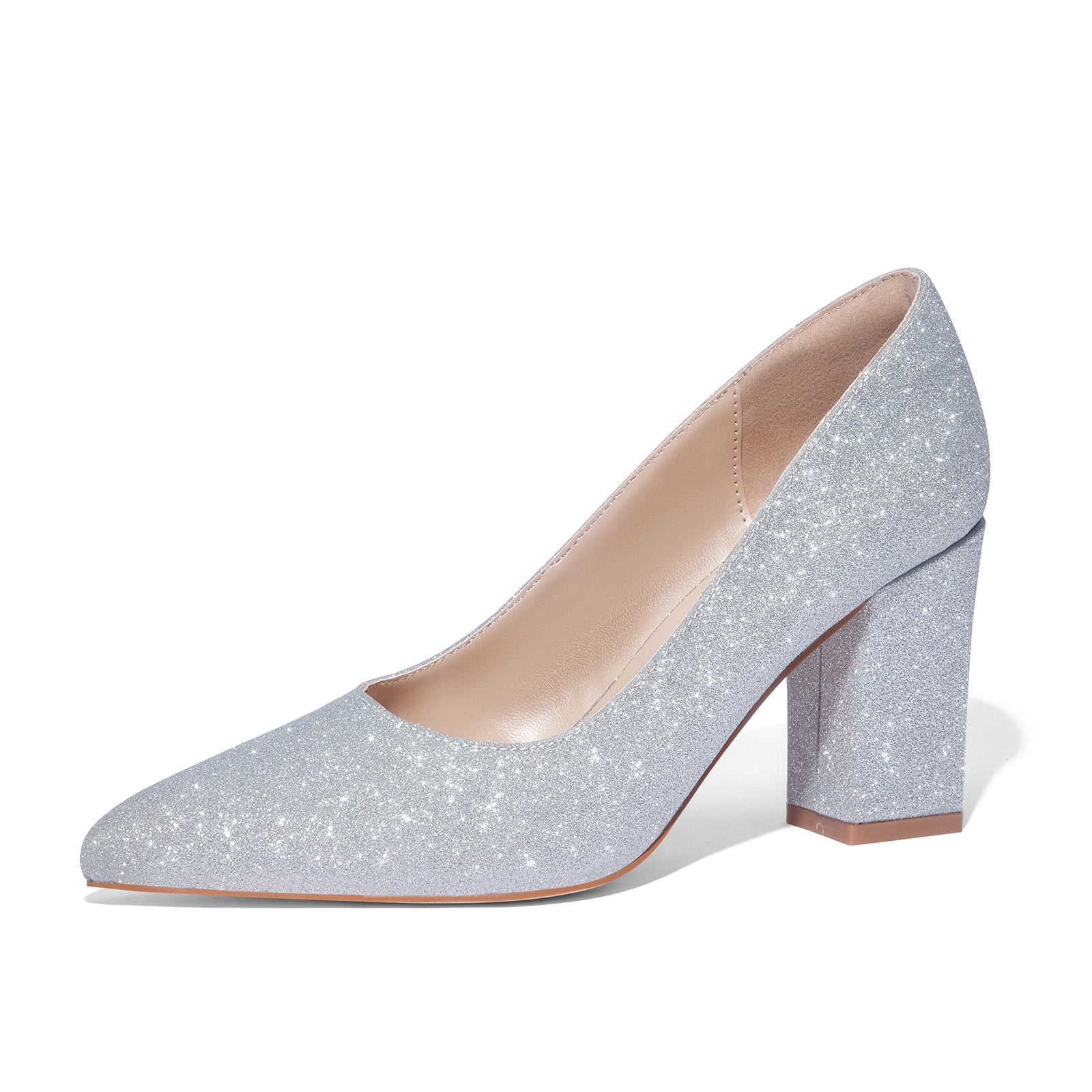 closed toe silver dress shoes Amazon.com | RIBONGZ Women's Wedding Shoes Silver Bow Heels Sparkly Closed Toe Strappy High Heels Sexy Rhinestone Ankle Strap Pumps Bridal Party Dress Shoes 6.5