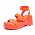 thumbnail image 1 of Zhabtuc Women's Square Head Open Toe Ankle Strap Sandals Casual Beach Thick Sole Waterproof Platform Sandals Orange Size 7, 1 of 4