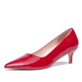 thumbnail image 1 of Zhabtuc Womens Kitten Heels,2 Inch Low Heel Pumps Slip On Closed Pointed Toe Pumps Office Work Shoes Dress Pumps Red Size 8, 1 of 8
