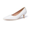 thumbnail image 1 of Zhabtuc Womens Kitten Heels,2 Inch Low Heel Pumps Slip On Closed Pointed Toe Pumps Office Work Shoes Dress Pumps White Size 9, 1 of 5