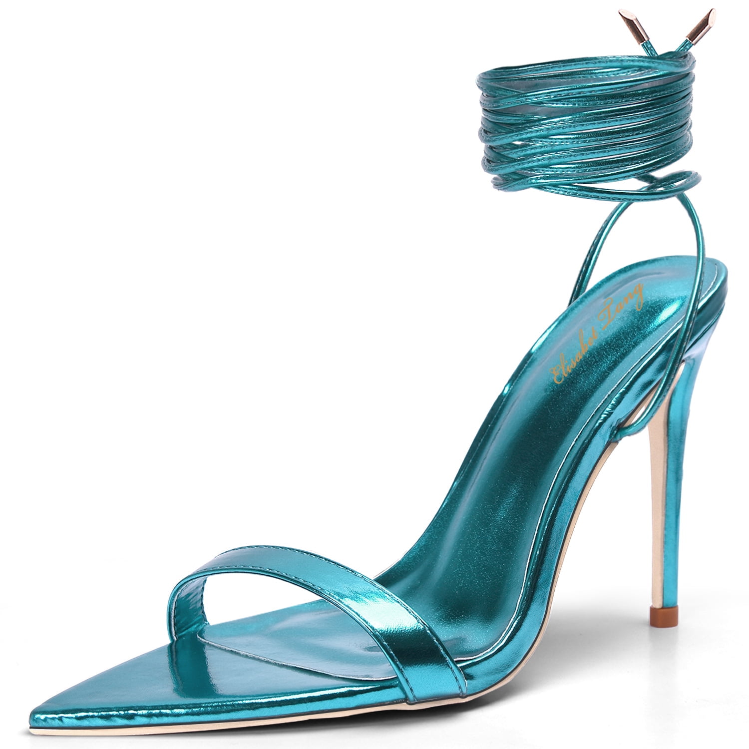 Zhabtuc D'Orsay High Heels, damespumps met enkelriem, spitse toelopende teen, stiletto's, feest- en bruiloftsschoenen, hakhoogte 12 cm, 36-42 EU, wit, 39 EU