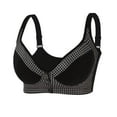 thumbnail image 1 of Zhaghmin Women'S Front Closure Bras Plus Size Support V Neck Wirefree Bralette Smoothing Back No Underwire Push Up Bra Large Breast Comfort Black 100E, 1 of 9