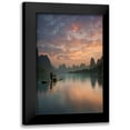 thumbnail image 1 of Zhang, Yan 13x18 Black Modern Framed Museum Art Print Titled - Li River Sunrise, 1 of 5