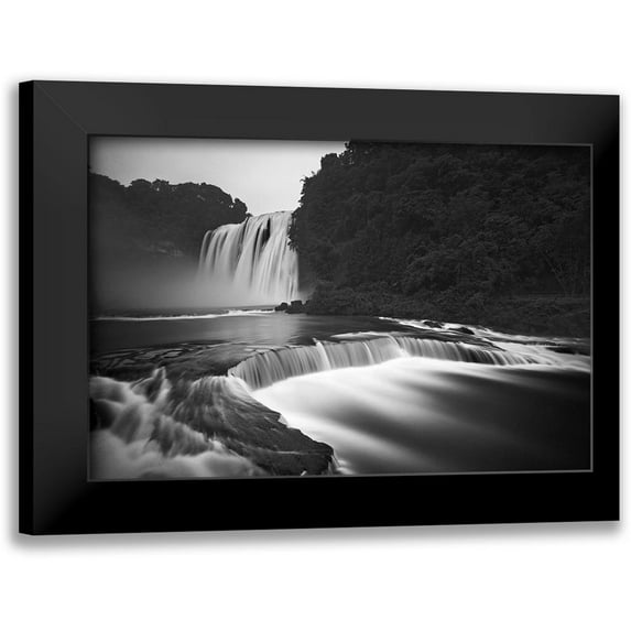 Zhang, Yan 24x17 Black Modern Framed Museum Art Print Titled - Huangguoshu Waterfalls