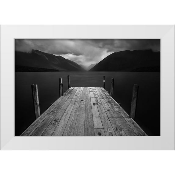 Zhang, Yan 24x17 White Modern Wood Framed Museum Art Print Titled - The Lake