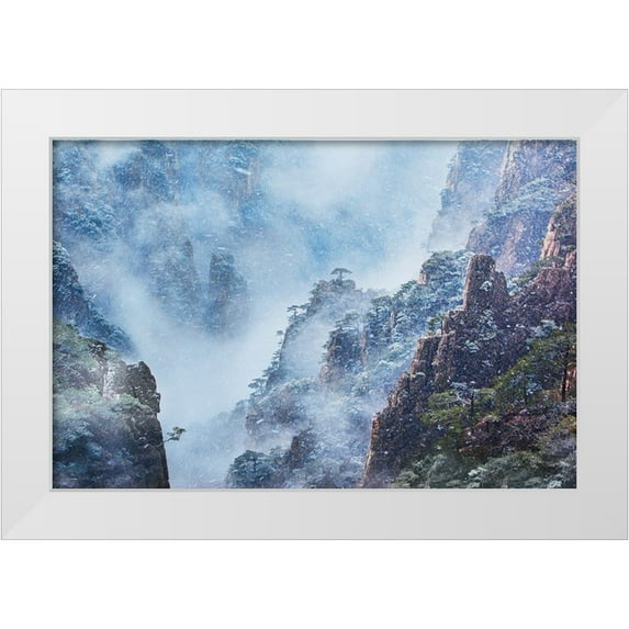 Zhang, Yan 32x23 White Modern Wood Framed Museum Art Print Titled - Mount Hallelujah