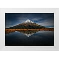 thumbnail image 1 of Zhang, Yan 32x23 White Modern Wood Framed Museum Art Print Titled - Mount Taranaki - A Starry Night, 1 of 4