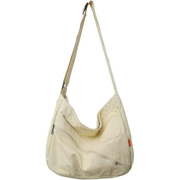 ZhangBaoLin Canvas Hobo Bag for Women Washable Retro Shoulder Crossbody Bag Large Capacity Tote Commuting Handbag Purse