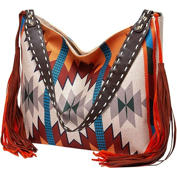 ZhangBaoLin Hobo Bag for Women Canvas Totes Shoulder Largr Capacity Crossbody Bag Tassels Handbag Top Handle Bag