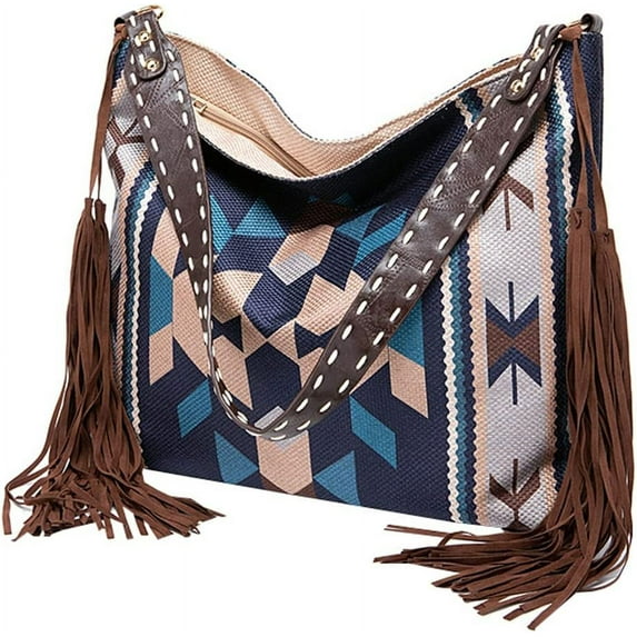 ZhangBaoLin Hobo Bag for Women Canvas Totes Shoulder Largr Capacity Crossbody Bag Tassels Handbag Top Handle Bag