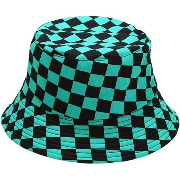 ZhangBaoLin Plaid Bucket Hat for Men Women Solid Color Beach Sun Hat Packable Outdoor Fishing Hat Y2K Trendy Fisherman Cap
