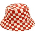 thumbnail image 1 of ZhangBaoLin Plaid Bucket Hat for Men Women Solid Color Beach Sun Hat Packable Outdoor Fishing Hat Y2K Trendy Fisherman Cap, 1 of 6