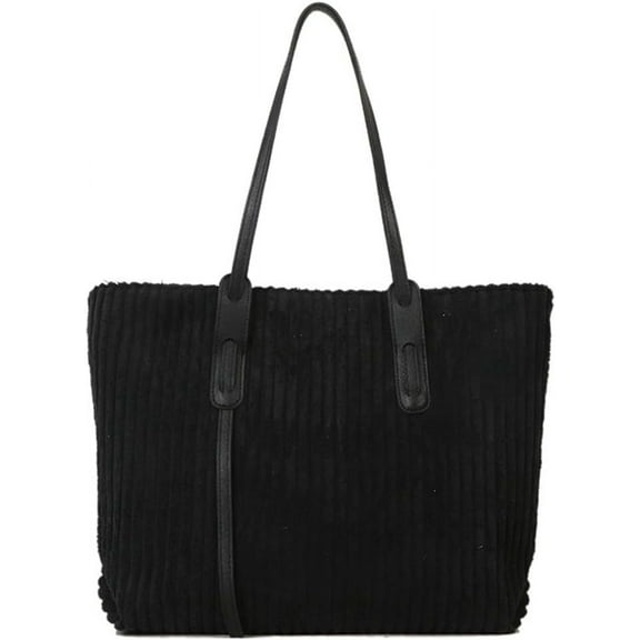 ZhangBaoLin Quilted Hobo Bag Women's Corduroy Shoulder Bag Purse Zipper Handbag Large Capacity Totes Work Top Handle Bag