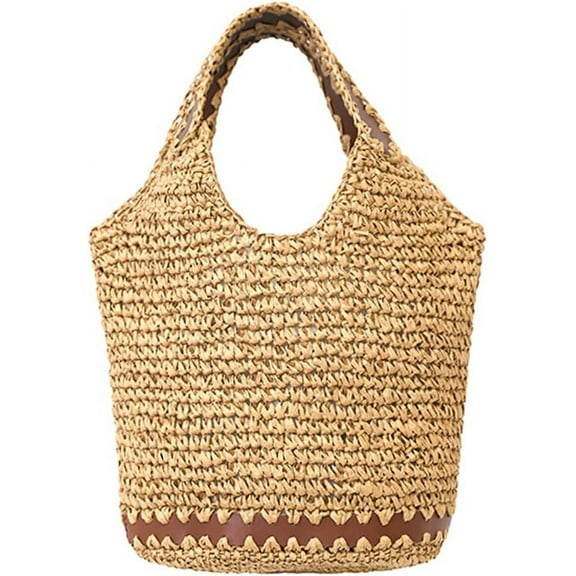 ZhangBaoLin Straw Purse Tote Bag Women Summer Beach Purse Large Capacity Handwoven Bucket Bag Handbag Vocation 2023